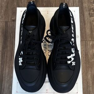 Men’s Alexander McQueen graffiti tread slick sneakers size 44 US 11
